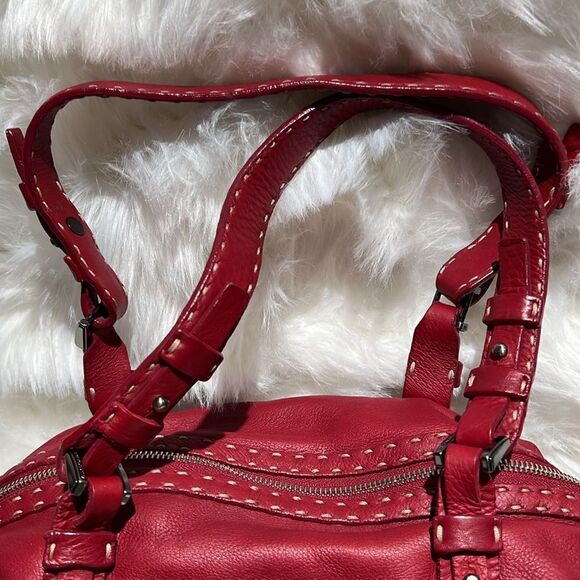 Francesco Biasia Full leather Red Satchel/Shoulder Bag B93 - Picture 3 of 10